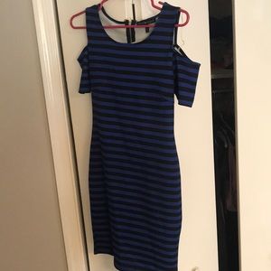 Derek Heart Blue/Black Off-The-Shoulder Bodycon Dress. Never worn, brand new!